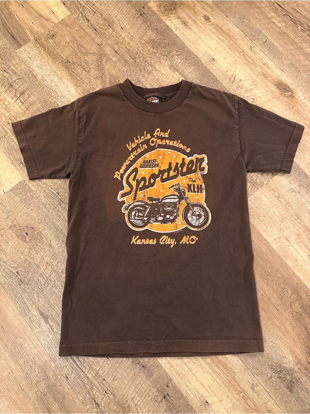 Women’s Harley-Davidson Brown Short Sleeve 'Sportster' Tee with Yellow Graphic